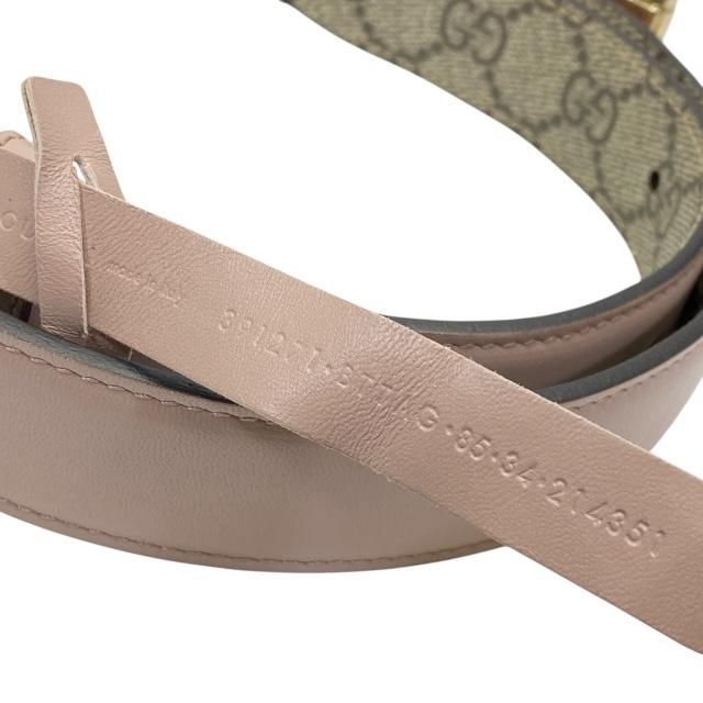 Gucci 391271 Belt Accessories Small Reversible GG Supreme Canvas Leather Pink