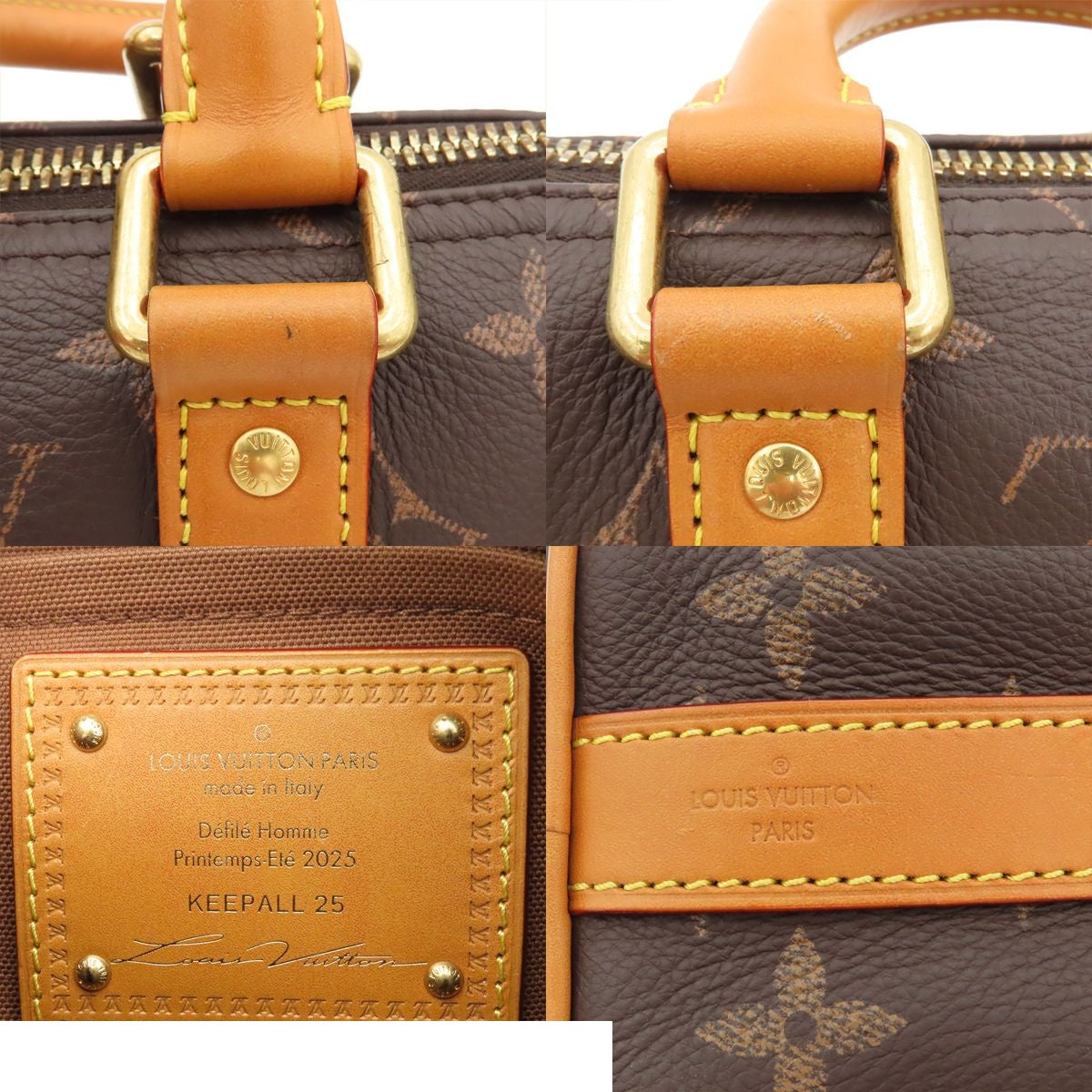 Louis Vuitton Keepall Bandouliere 25 Monogram Brown Gold Calfskin 2-Way — view 8