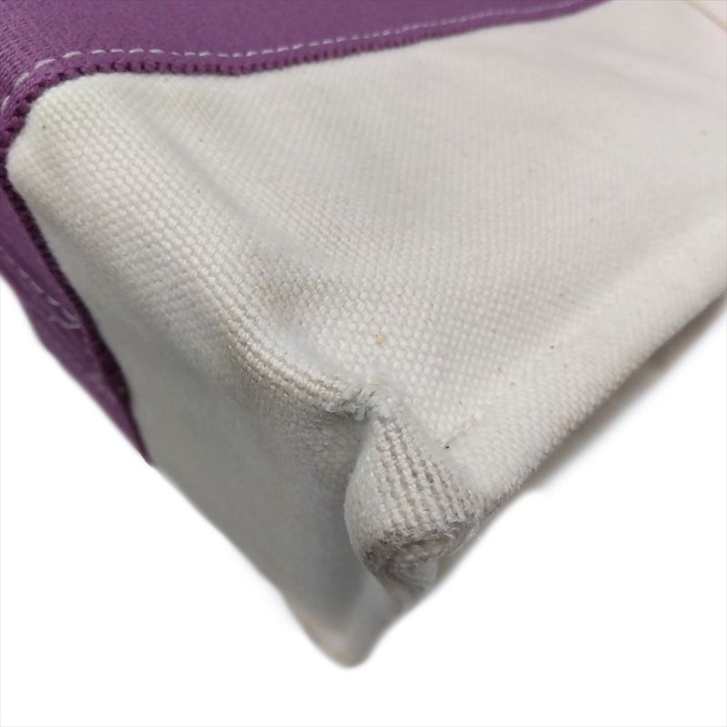 Hermes Bora PM Tote Bag Canvas Purple Ivory Handbag Women