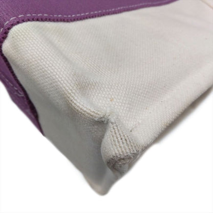 Hermes Bora PM Tote Bag Canvas Purple Ivory Handbag Women