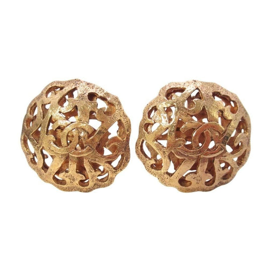 Chanel Vintage CC Logo Earrings Round