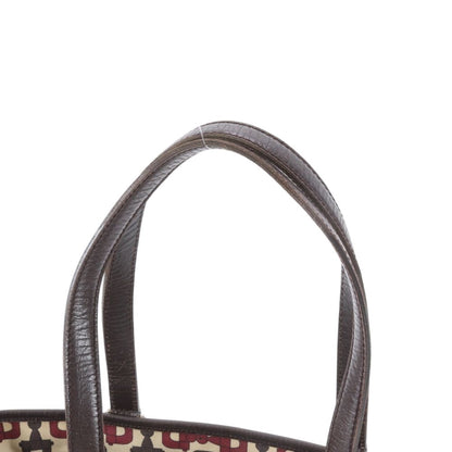 Gucci GG Canvas Sherry Line Leather Handbag Tote Brown — view 2