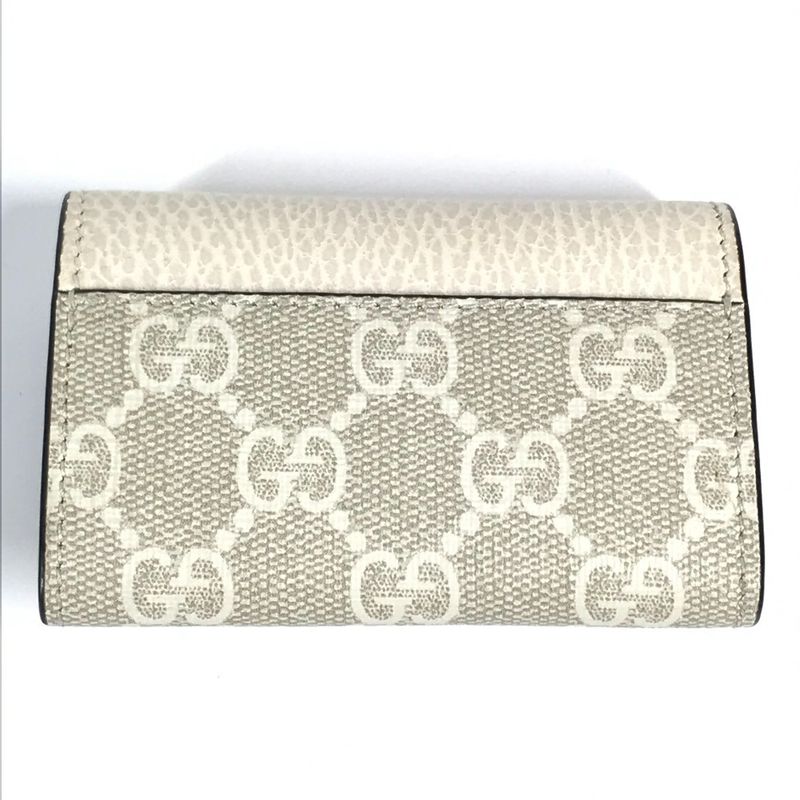 Gucci Key Case GG 456118 Pvc/leather Beige