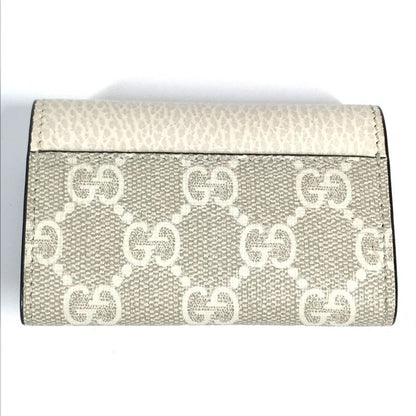 Gucci Key Case GG 456118 Pvc/leather Beige