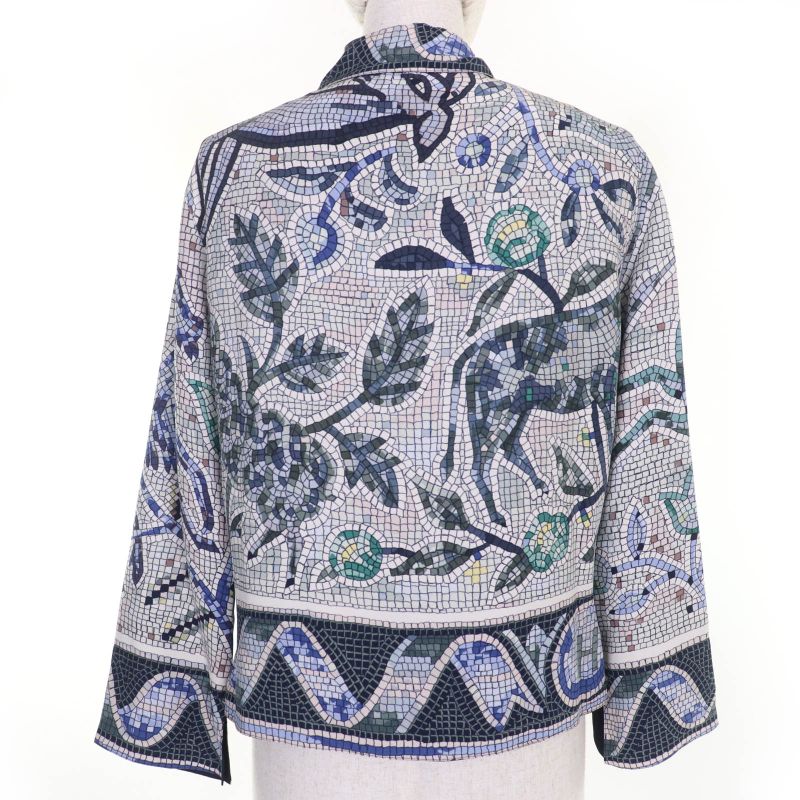 Hermes Pavement 100% Silk Margiela Period All-over Design Long-sleeved Shirt