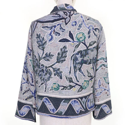 Hermes Pavement 100% Silk Margiela Period All-over Design Long-sleeved Shirt