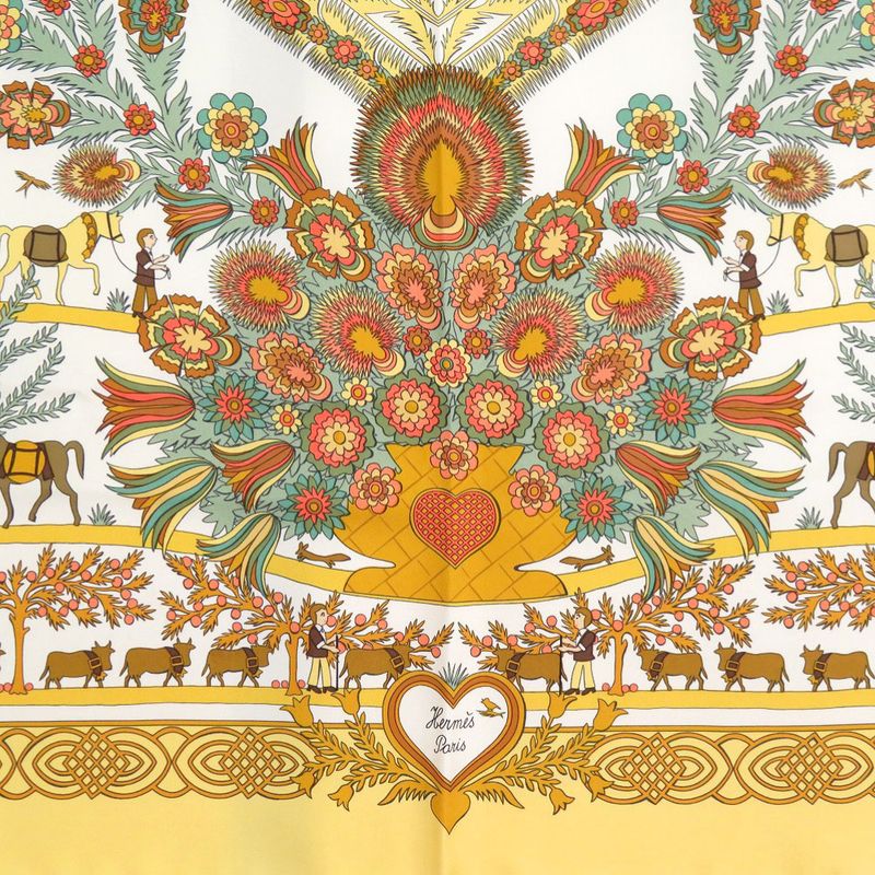 Hermes Carré 90 Decoupages Cut-out Silk Multicolor Scarf 0750 Hermes