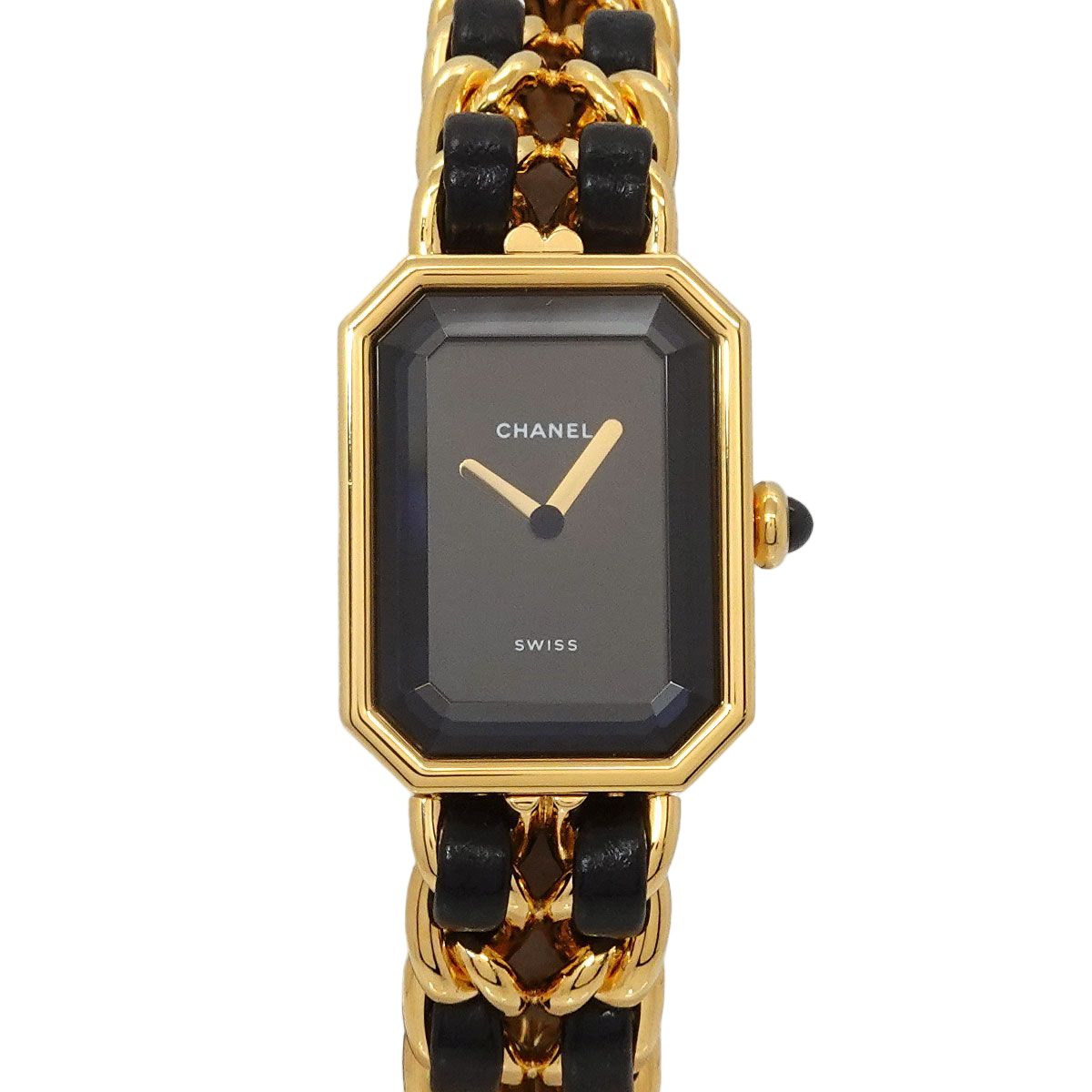 Chanel Premiere S Vintage Watch Black Gold Quartz