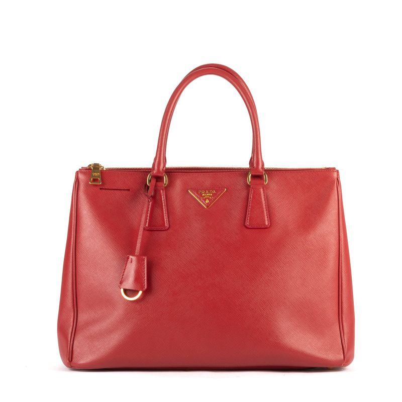 Prada Galleria Tote Red Saffiano Leather A