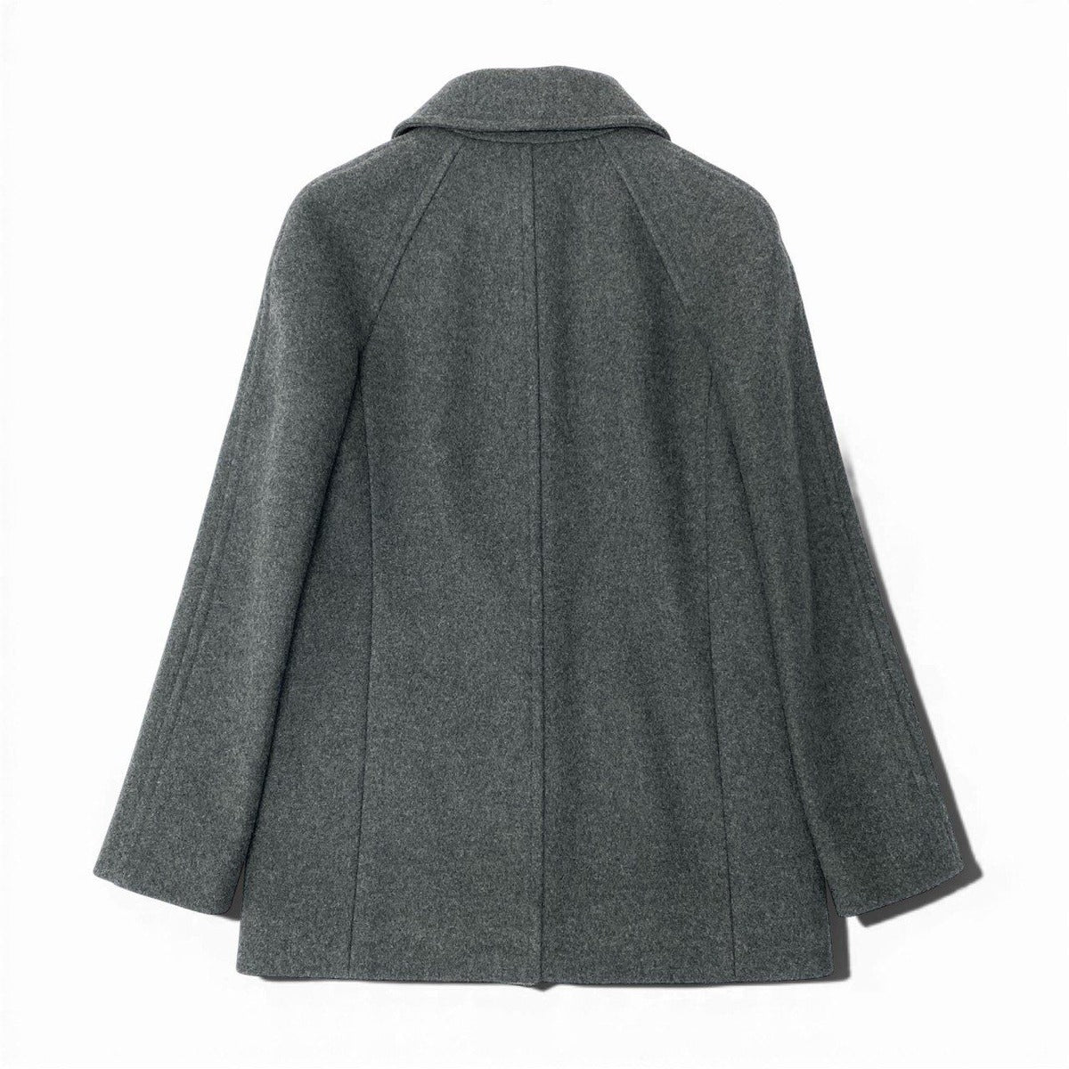 Celine Vintage Collarless Coat Wool Cashmere Blend Outer 38 Gray — view 3