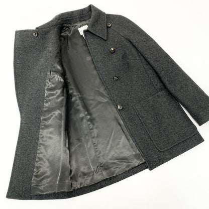 Celine Vintage Collarless Coat Wool Cashmere Blend Outer 38 Gray — view 4