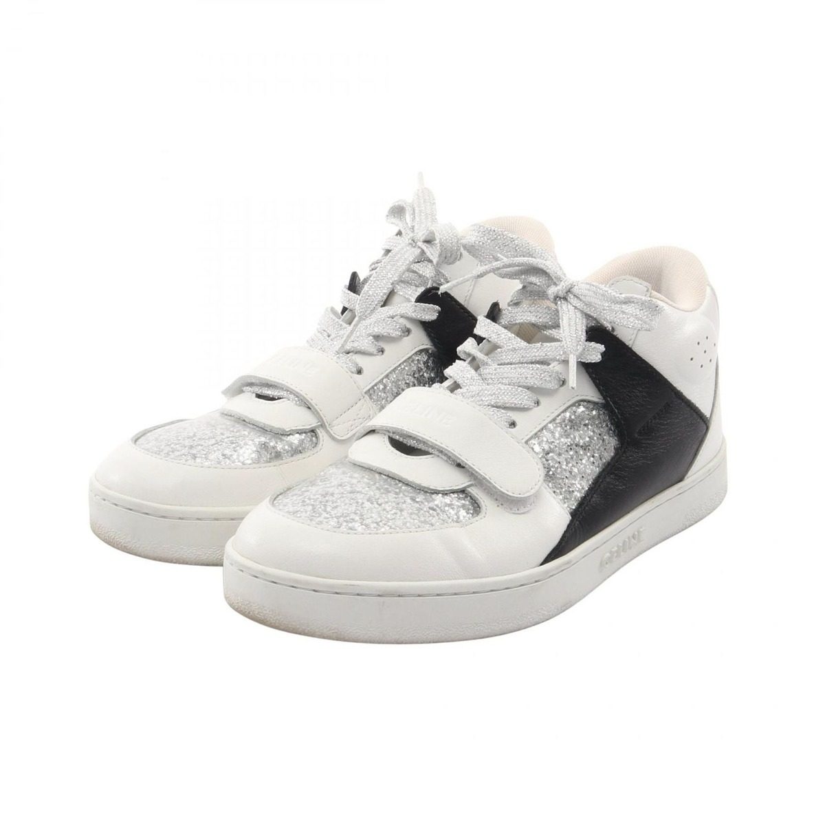 Celine Sneakers Leather Silver