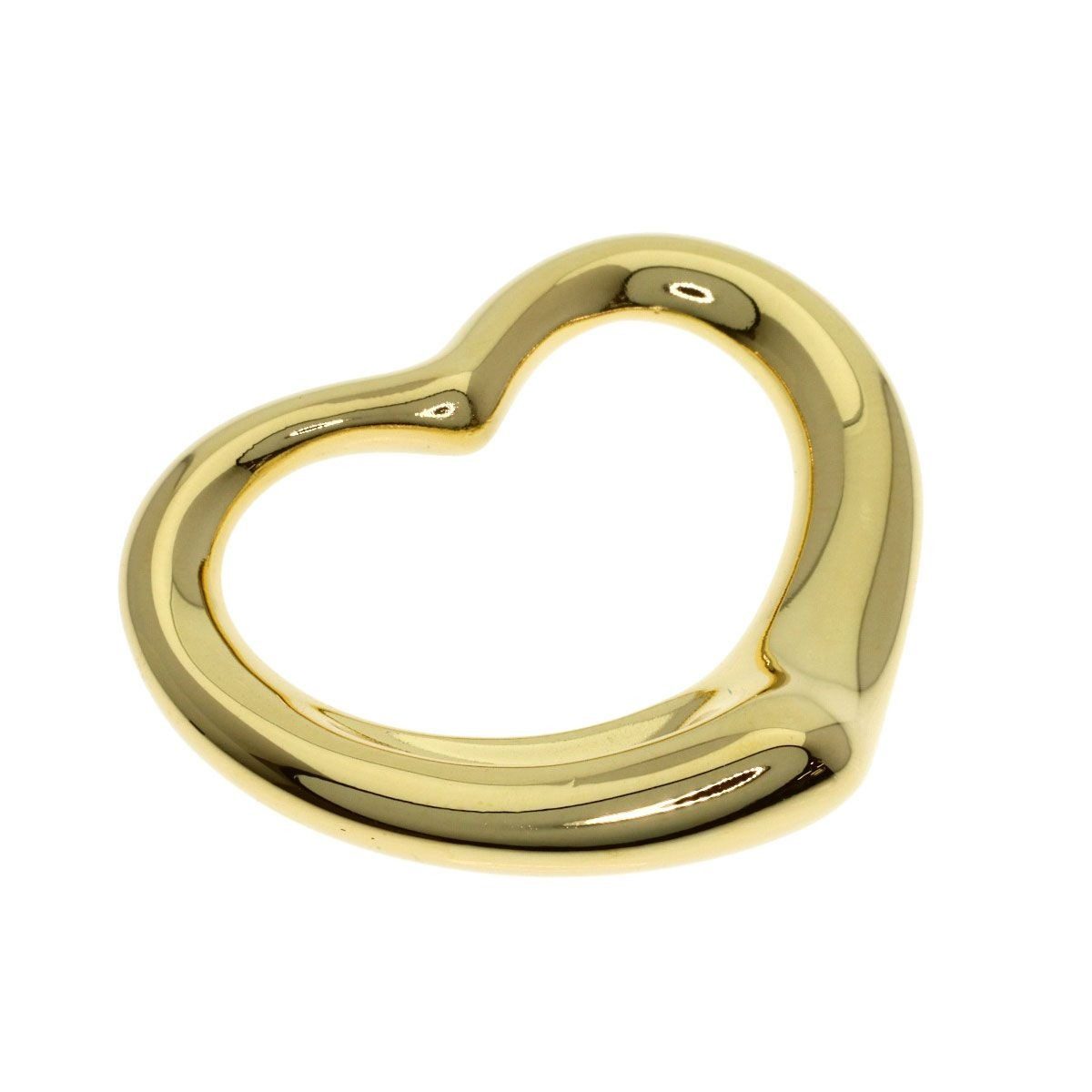 Tiffany & Co Open Heart Pendant Top 18k Yellow Gold