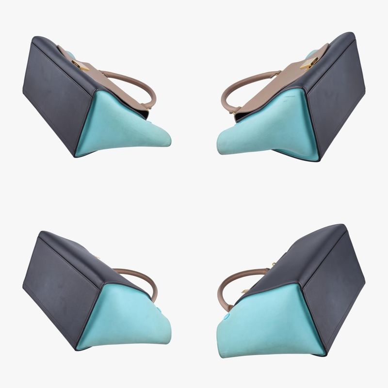 Celine Trapeze Small Beige X Black X Blue Leather X Suede W-vp-2155 W-mm-2175