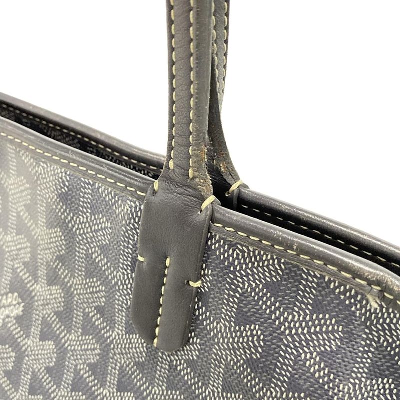 Goyard Handbag Artois PM Dark Gray With Initials Leather