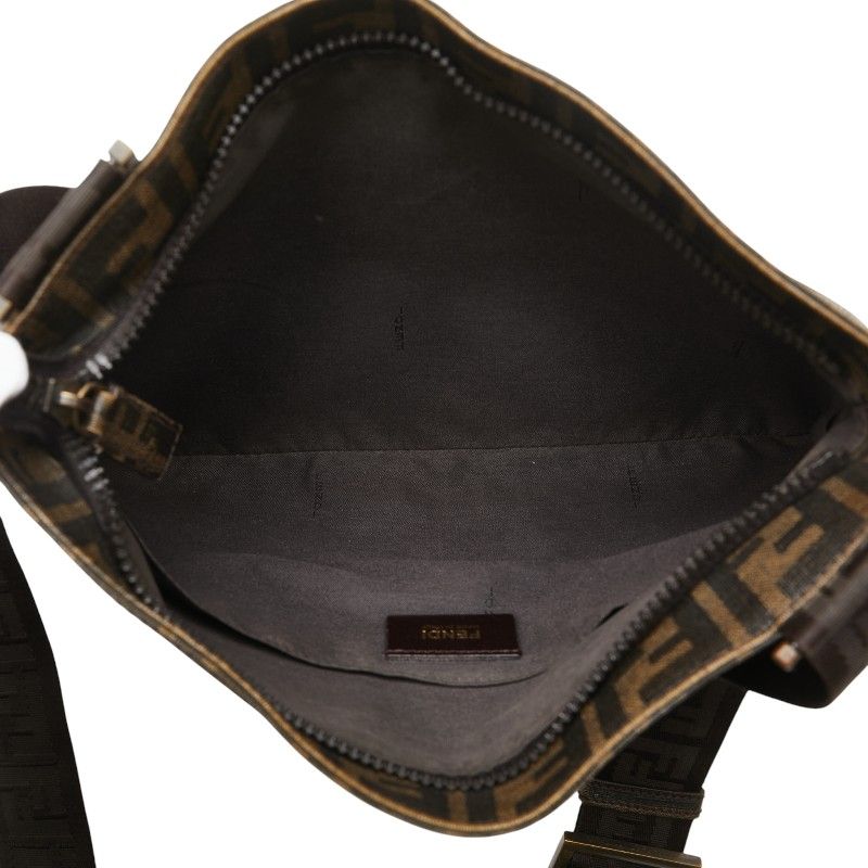 Fendi Zucca Crossbody Shoulder Bag 7va247 Khaki Brown PVC Leather Women Fendi