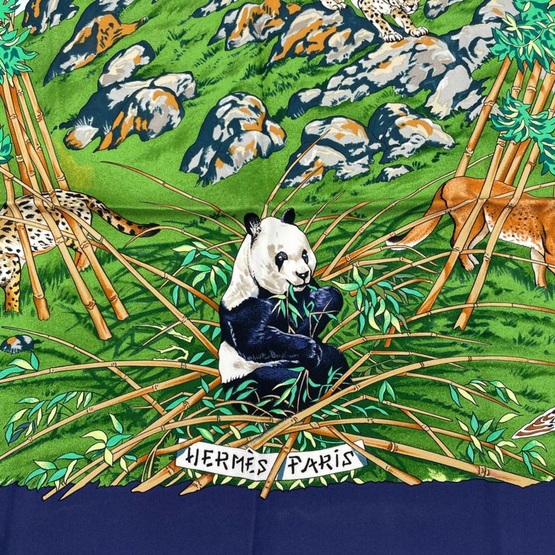 Hermes Carre 90 Scarf Sichuan Navy