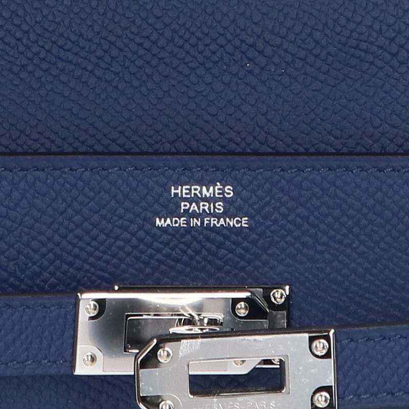 Hermes Kelly Togo K Engraved Svhardware Vaux Epson Blue Saphir Wallet Women's