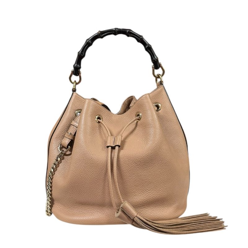 Gucci Bamboo Shoulder Bag Leather 387613 Beige Ladies Gucci  Gucci