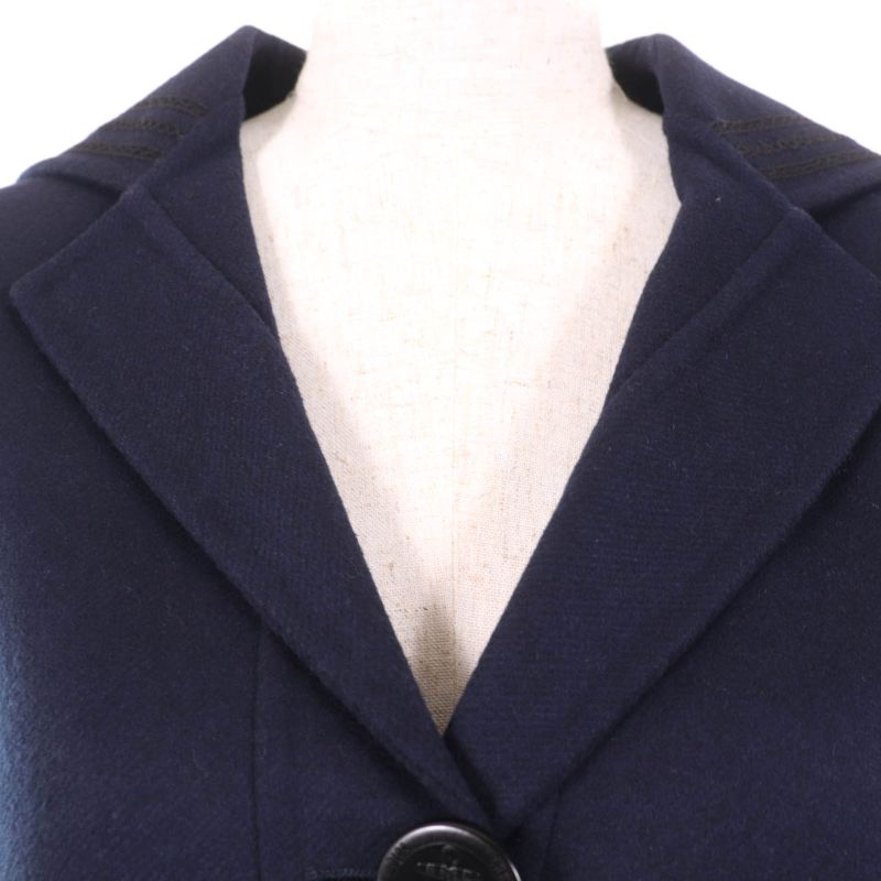 Christian DIOR 2r0c48x1116 Wool Rabbit Blend Sailor Collar Jacket Navy 40 Made