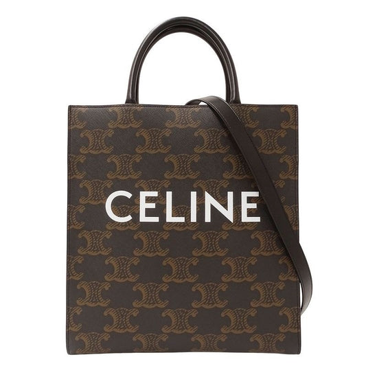 Celine Bag Tote 2-Way Triomphe Canvas Vertical
