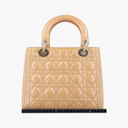 Christian Diorchristian Dior Lady Dior Beige Patent 14b-ma-0112