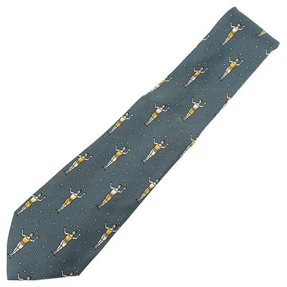 Hermes Necktie Jagring 9cm (3.54in) Silk Green and Yellow Blue Green Yellow