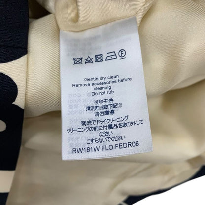 Louis Vuitton Dress Wool Ivory Black Monogram Flower Belt
