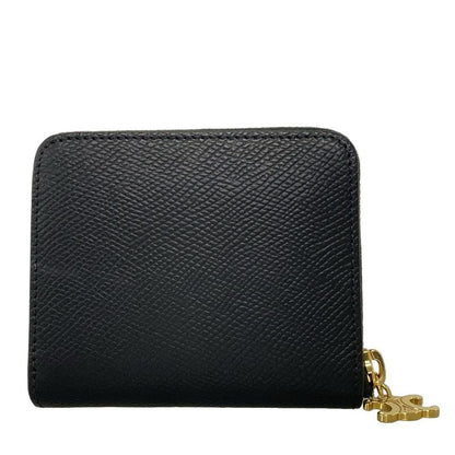 Celine Bifold Wallet Small Zip Wallet Triomphe Charm 10n993fvo38no Black Round