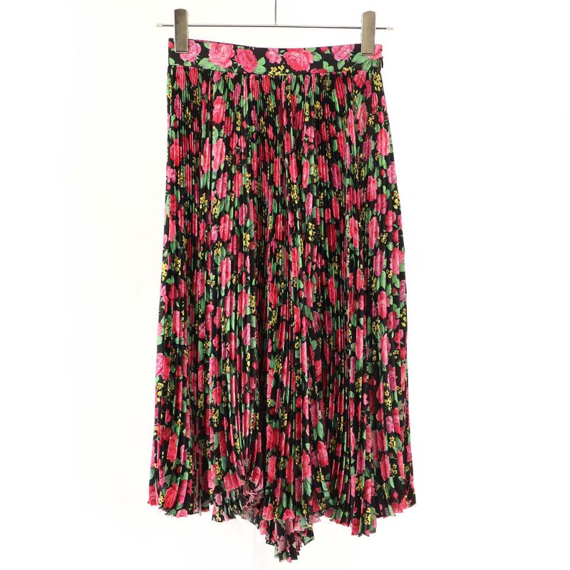 Balenciaga Flower Pleats Skirt 680310 Tll82 Mix 34