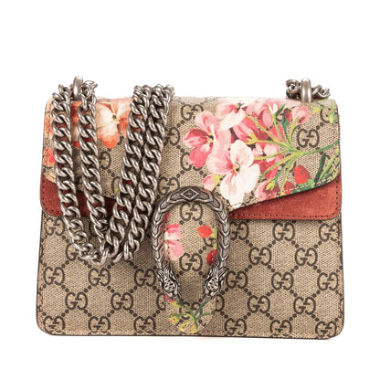 Gucci Blooms Dionysus Beige Burgundy Supreme Canvas Shoulder Bag