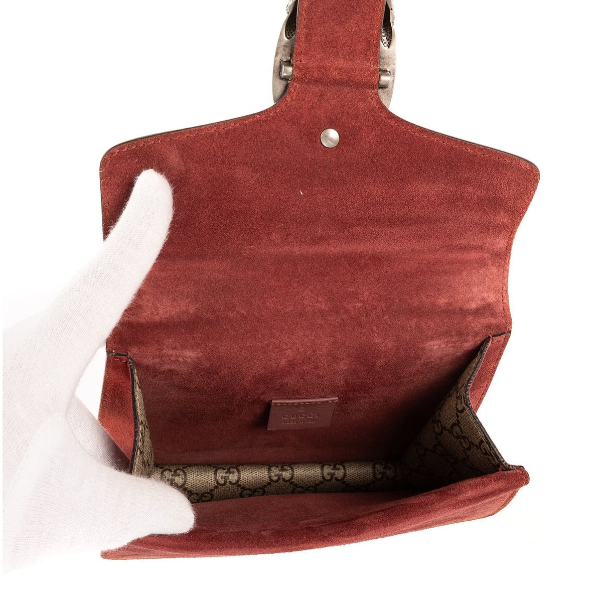 Gucci Blooms Dionysus Beige Burgundy Supreme Canvas Shoulder Bag — view 9