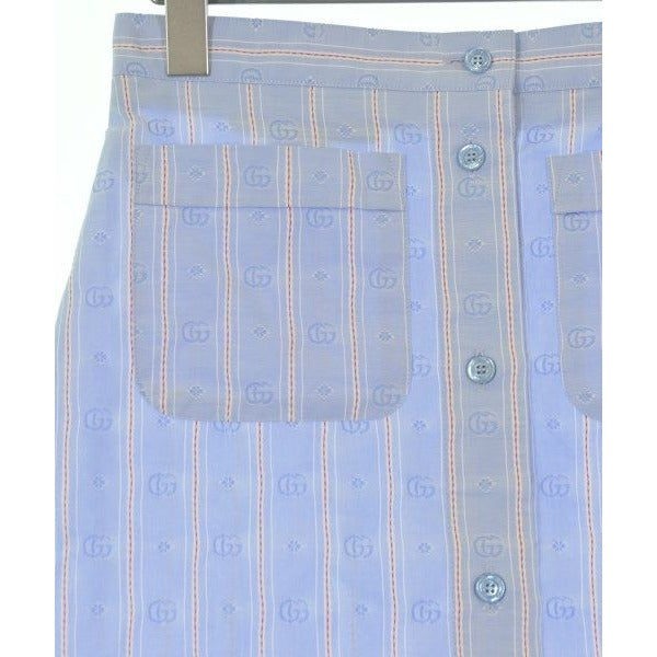 Gucci Skirt Cotton White Light Blue Red — view 4