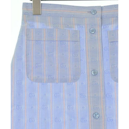 Gucci Skirt Cotton White Light Blue Red — view 4