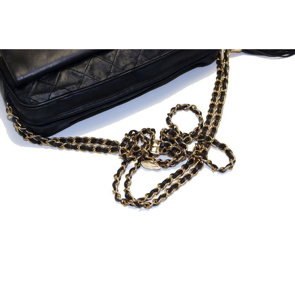 Chanel Quilted Fringe Leather Chain Shoulder Bag — view 6