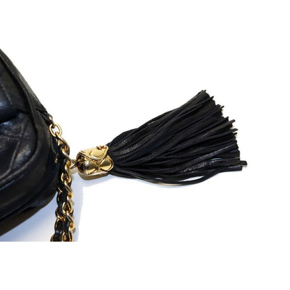 Chanel Quilted Fringe Leather Chain Shoulder Bag — view 8