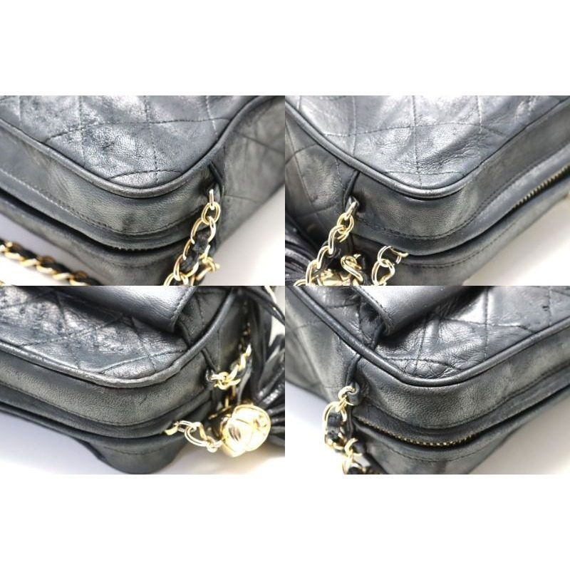 Chanel Quilted Fringe Leather Chain Shoulder Bag — view 9
