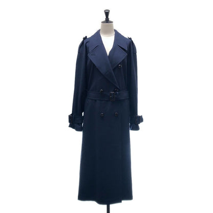 Gucci Over Silhouette Belted Trench Coat 36 Navy