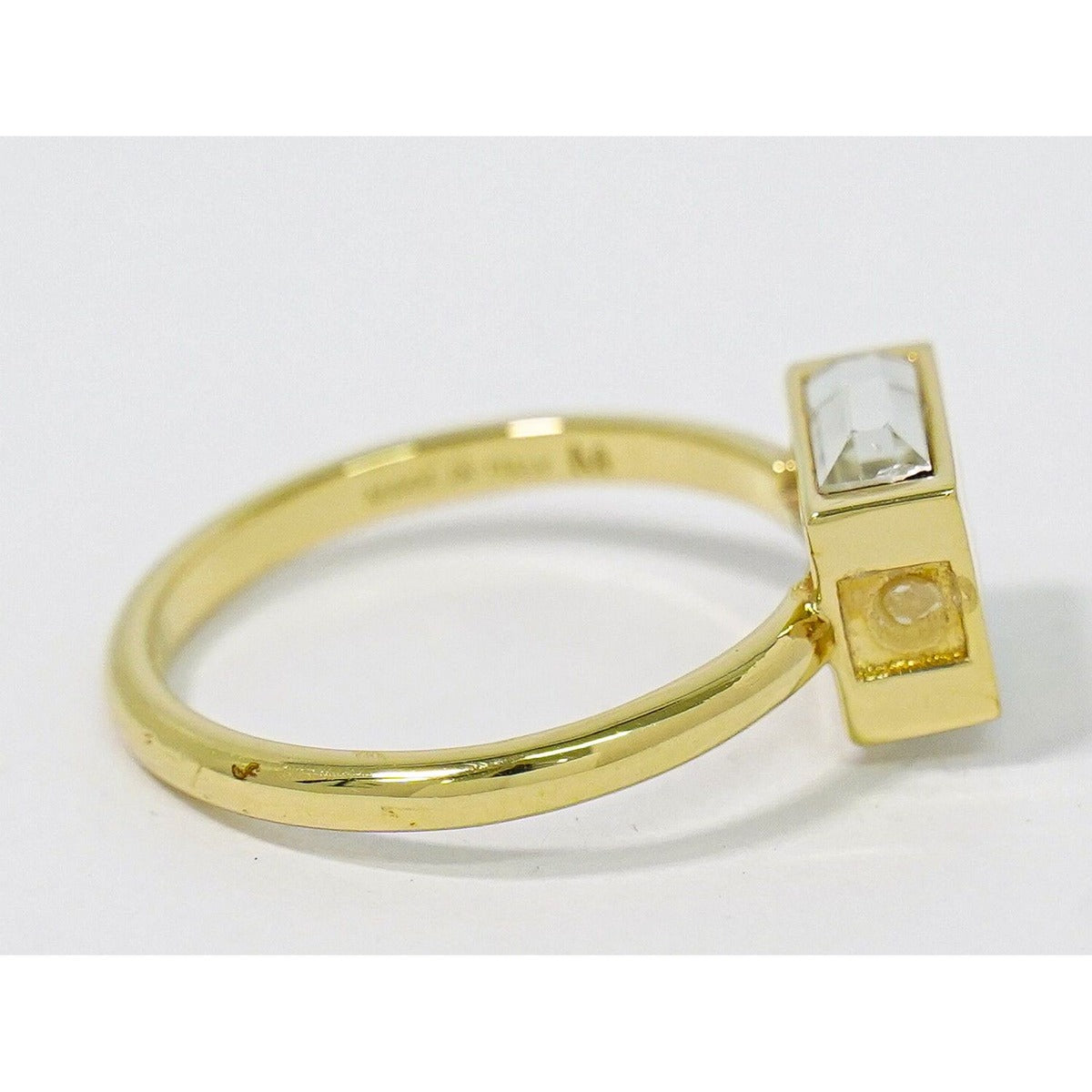 Fendi FF Logo Crystal Stone Ring Gold Plated — view 5