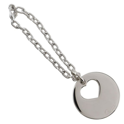 Cartier Heart Bag Charm Metal Silver Ladies Key Holder