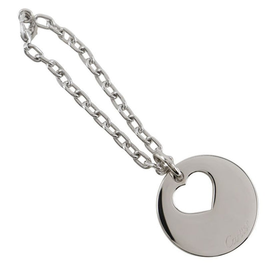 Cartier Heart Bag Charm Metal Silver Ladies Key Holder