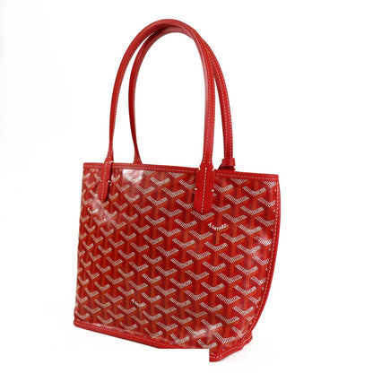 Goyard Anjou Mini Rouge Red Canvas Leather Reversible Tote Bag — view 2