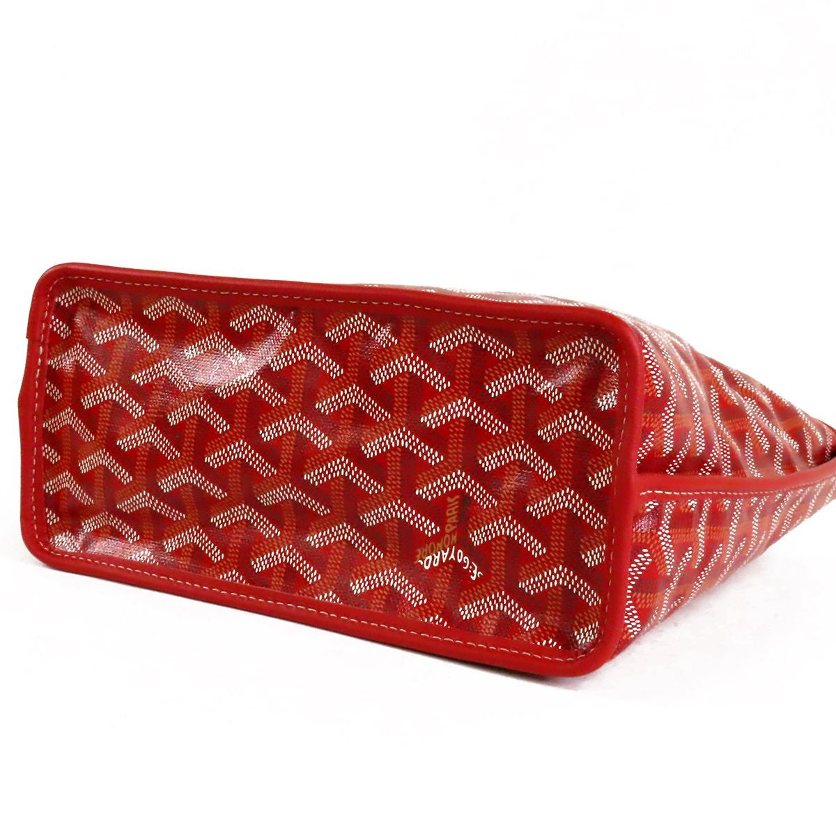 Goyard Anjou Mini Rouge Red Canvas Leather Reversible Tote Bag — view 3