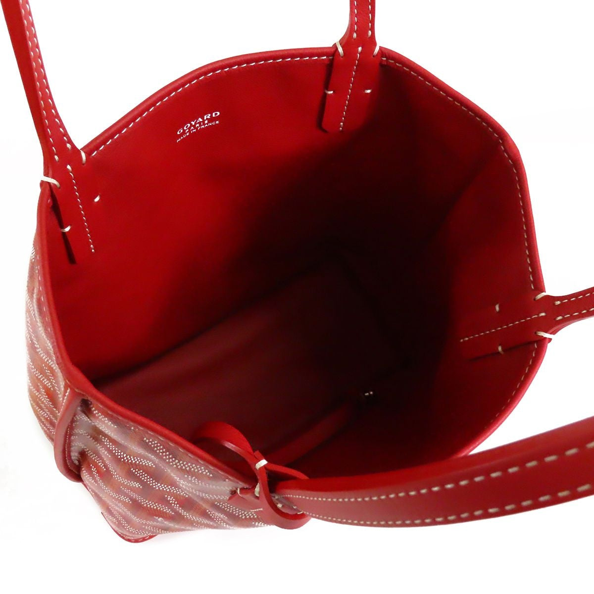 Goyard Anjou Mini Rouge Red Canvas Leather Reversible Tote Bag — view 5