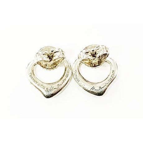 Tiffany & Co Open Heart Earrings Silver Aa — view 2