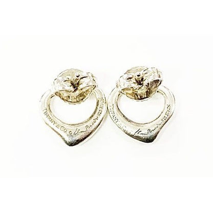 Tiffany & Co Open Heart Earrings Silver Aa — view 2