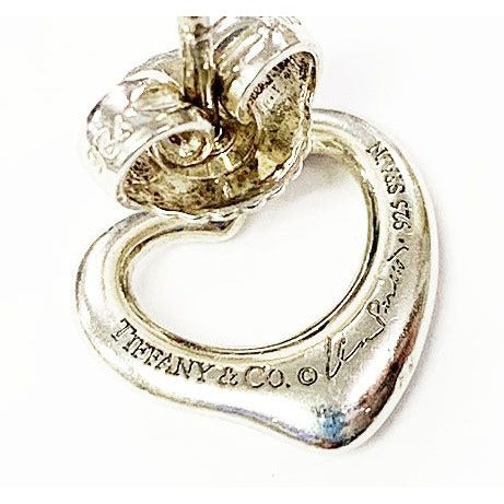 Tiffany & Co Open Heart Earrings Silver Aa — view 3