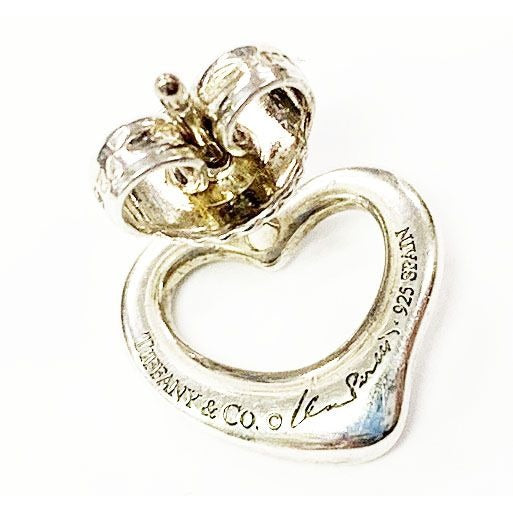 Tiffany & Co Open Heart Earrings Silver Aa — view 4