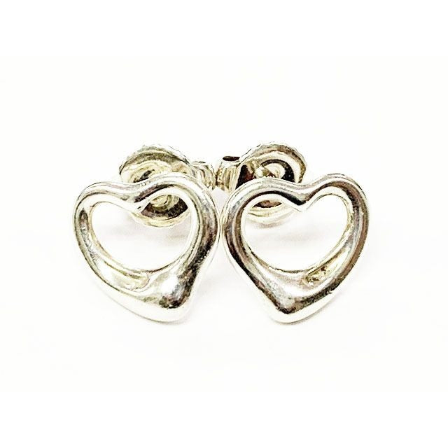 Tiffany & Co Open Heart Earrings Silver Aa