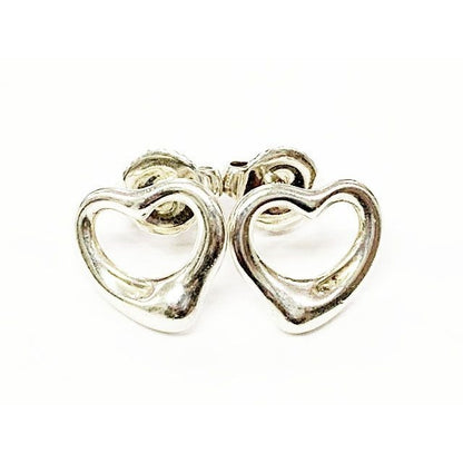 Tiffany & Co Open Heart Earrings Silver Aa